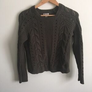 Lucky Brand | Olive Green Cable Knit Sweater M